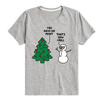 Boys 8-20 Boy's Tree Snowman Pun Graphic Tee