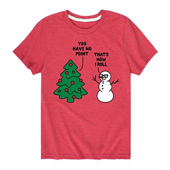 Boys 8-20 Boy's Tree Snowman Pun Graphic Tee
