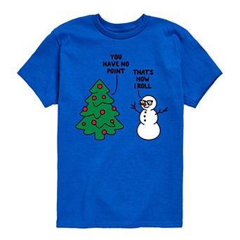 Boys 8-20 Boy's Tree Snowman Pun Graphic Tee