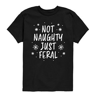 Boys 8-20 Boy's Not Naughty Just Feral Graphic Tee