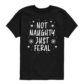 Boys 8-20 Boy's Not Naughty Just Feral Graphic Tee