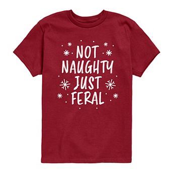 Boys 8-20 Boy's Not Naughty Just Feral Graphic Tee