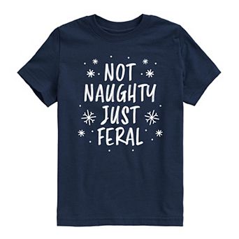 Boys 8-20 Boy's Not Naughty Just Feral Graphic Tee