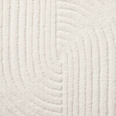 Town & Country Stone Geo Curve Machine Washable Rug with Non-Slip Backing