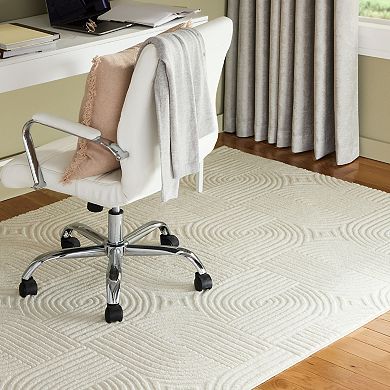 Town & Country Stone Geo Curve Machine Washable Rug with Non-Slip Backing