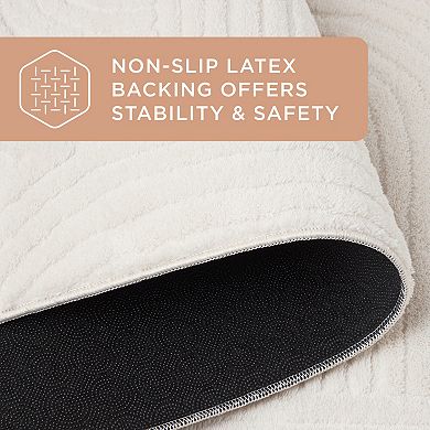 Town & Country Stone Geo Curve Machine Washable Rug with Non-Slip Backing