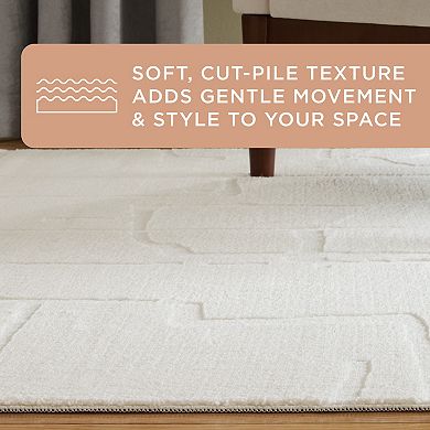 Town & Country Rae Abstract Machine Washable Rug with Non-Slip Backing