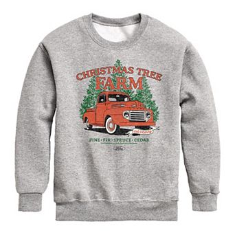 Boys 8-20 Ford Christmas Tree Farm 1949 F3 Crew Fleece Sweatshirt