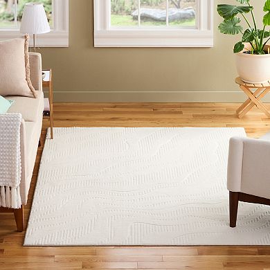 Town & Country Lane Painterly Wave Machine Washable Rug with Non-Slip Backing