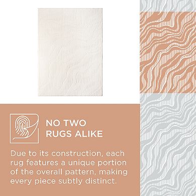 Town & Country Lane Painterly Wave Machine Washable Rug with Non-Slip Backing