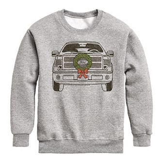 Boys 8-20 Ford F150 With Wreath Crew Fleece Sweatshirt
