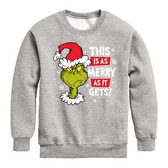 Boys 8-20 Dr. Seuss The Grinch Merry As It Gets Crew Fleece Sweatshirt