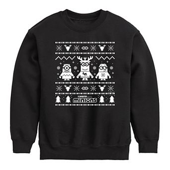 Boys 8-20 Minions Ugly Sweater Crew Fleece Sweatshirt
