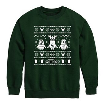 Boys 8-20 Minions Ugly Sweater Crew Fleece Sweatshirt