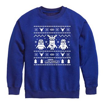 Boys 8-20 Minions Ugly Sweater Crew Fleece Sweatshirt