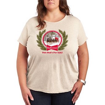 Plus Size Budweiser Clydesdales Holiday Short Sleeve Graphic Tee