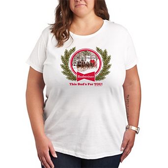 Plus Size Budweiser Clydesdales Holiday Short Sleeve Graphic Tee