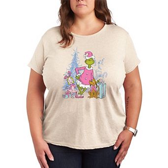 Plus Size The Grinch, Max, & Cindy Lou Who Short Sleeve Graphic Tee