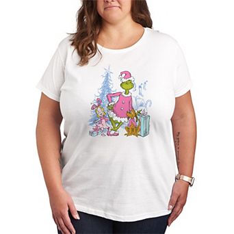 Plus Size The Grinch, Max, & Cindy Lou Who Short Sleeve Graphic Tee