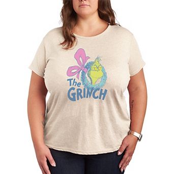 Plus Size Dr. Seuss The Grinch Wreath Short Sleeve Graphic Tee