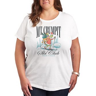 Plus Size Dr. Seuss The Grinch Mt Crumpit Ski Club Short Sleeve Graphic Tee