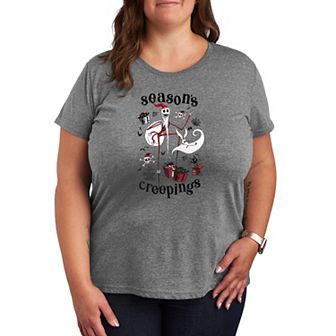 Plus Size Disney's The Nightmare Before Christmas Season's Creepings Short Sleeve Graphic Tee