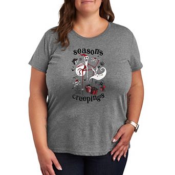 Plus Size Disney's The Nightmare Before Christmas Season's Creepings Short Sleeve Graphic Tee
