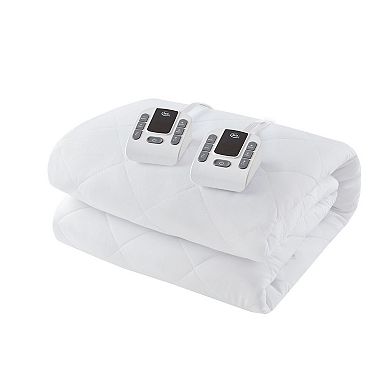 Serta® Microfiber Zoned Control Heated Mattress Pad with 10 Heating Levels