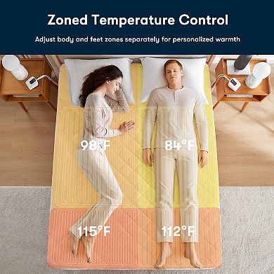 Serta® Microfiber Zoned Control Heated Mattress Pad with 10 Heating Levels
