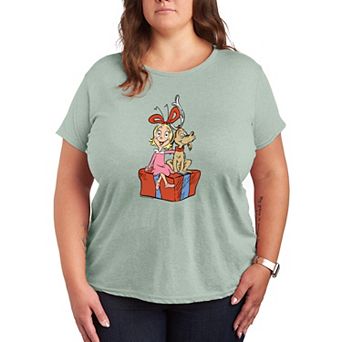 Plus Size Dr. Seuss The Grinch Max & Cindy Lou Who Short Sleeve Graphic Tee