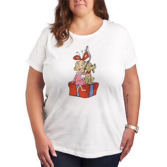 Plus Size Dr. Seuss The Grinch Max & Cindy Lou Who Short Sleeve Graphic Tee