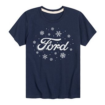Boys 8-20 Ford Logo Snowflakes Graphic Tee