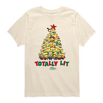 Boys 8-20 Minions Totally Lit Christmas Tree Graphic Tee