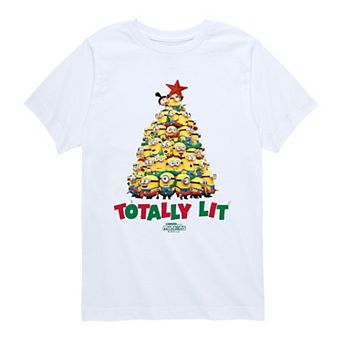Boys 8-20 Minions Totally Lit Christmas Tree Graphic Tee