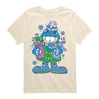 Boys 8-20 Garfield Holiday Shopping Graphic Tee