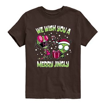 Boys 8-20 Invader Zim We Wish You A Merry Jingly Graphic Tee