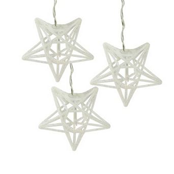 PENN 10 ct Battery-Operated LED Glass Star Christmas String Lights