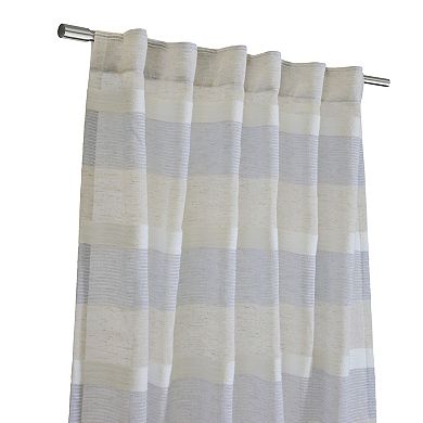 100% Polyester Nathan Stripe Sheer Faux LinenDual Header Curtain Panel