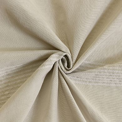 100% Polyester Phoebe Light Embroidered Stripe Filtering Grommet Curtain Panel