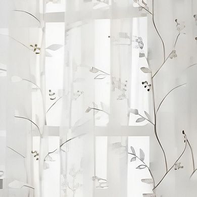 50 % Polyester 50 % Nylon Venice An Embroidered Sheer Tailored Window Curtain Panel