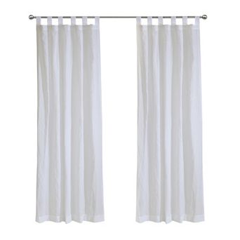 85% Polyester 15% Cotton Crushed Sheer Tab Crinkle Textured Solid Curtain Panel