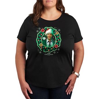 Plus Size National Lampoon's Christmas Vacation Clark Griswold Wreath Graphic Tee