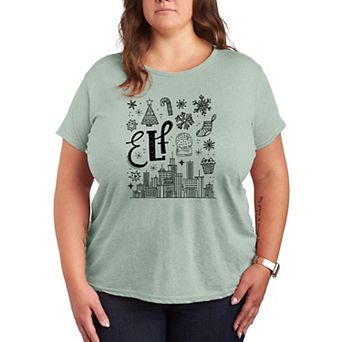 Plus Size Elf Icon Doodles Graphic Tee