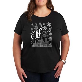 Plus Size Elf Icon Doodles Graphic Tee