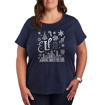 Plus Size Elf Icon Doodles Graphic Tee