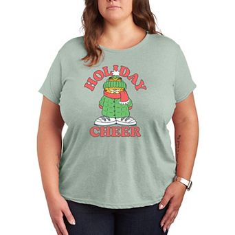 Plus Size Garfield Holiday Cheer Graphic Tee