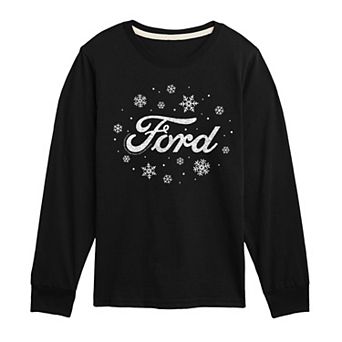 Boys 8-20 Ford Logo Snowflakes Long Sleeve Graphic Tee