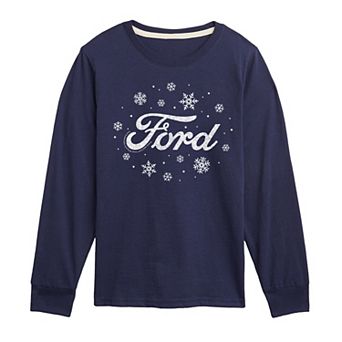Boys 8-20 Ford Logo Snowflakes Long Sleeve Graphic Tee