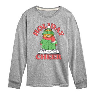Boys 8-20 Garfield Holiday Cheer Long Sleeve Graphic Tee