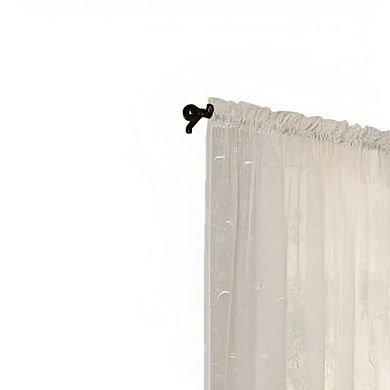 Hathaway Scroll Motif Tailored Sheer Window Panel Motif Embroidery Curtain